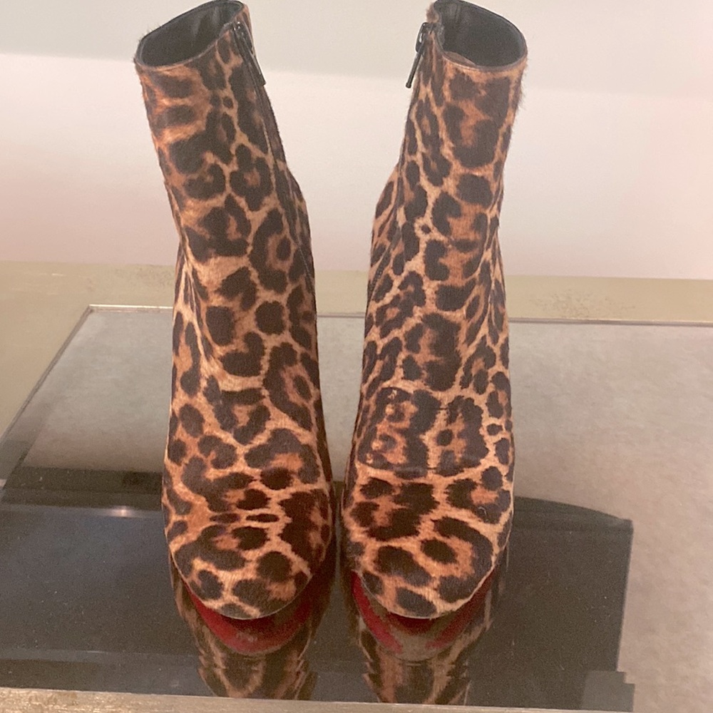 Christian Louboutin leopard ankle boot